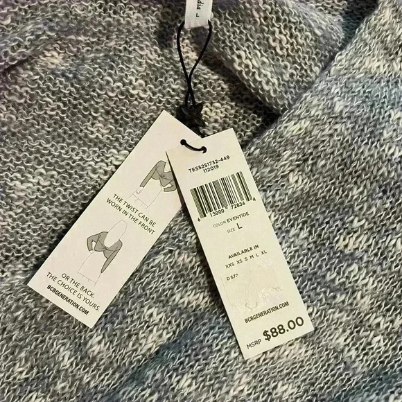NWT BCBGeneration Women's Eventide Twist Hem V-Neck Crop Sweater Size multiple - Picture 9 of 10